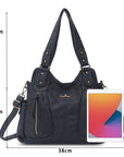 Y2K Double Pocket Shoulder Bag Belted Faux Leather Crossbody Bag