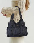 Y2K Double Pocket Shoulder Bag Belted Faux Leather Crossbody Bag