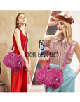 Women Large capacity hobo  Handbag Washed PU Leather-Angelkiss Bag