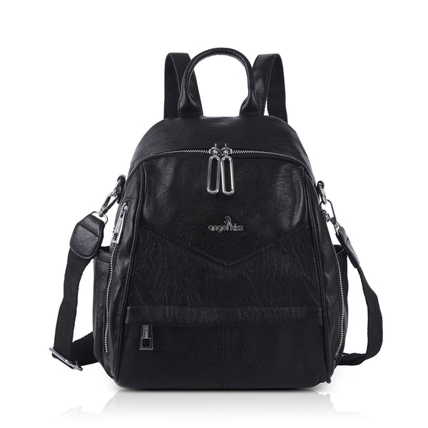 Soft Vintage Vegan Leather Mini Backpack for School & Work