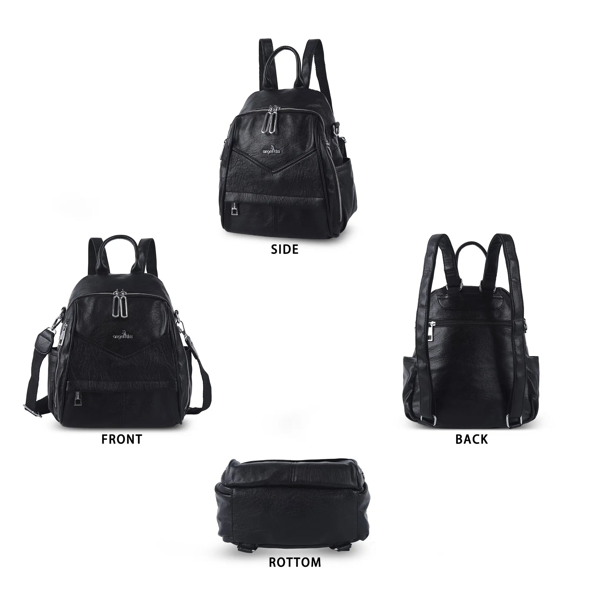 Soft Vintage Vegan Leather Mini Backpack for School &amp; Work