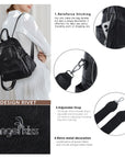 Soft Vintage Vegan Leather Mini Backpack for School & Work