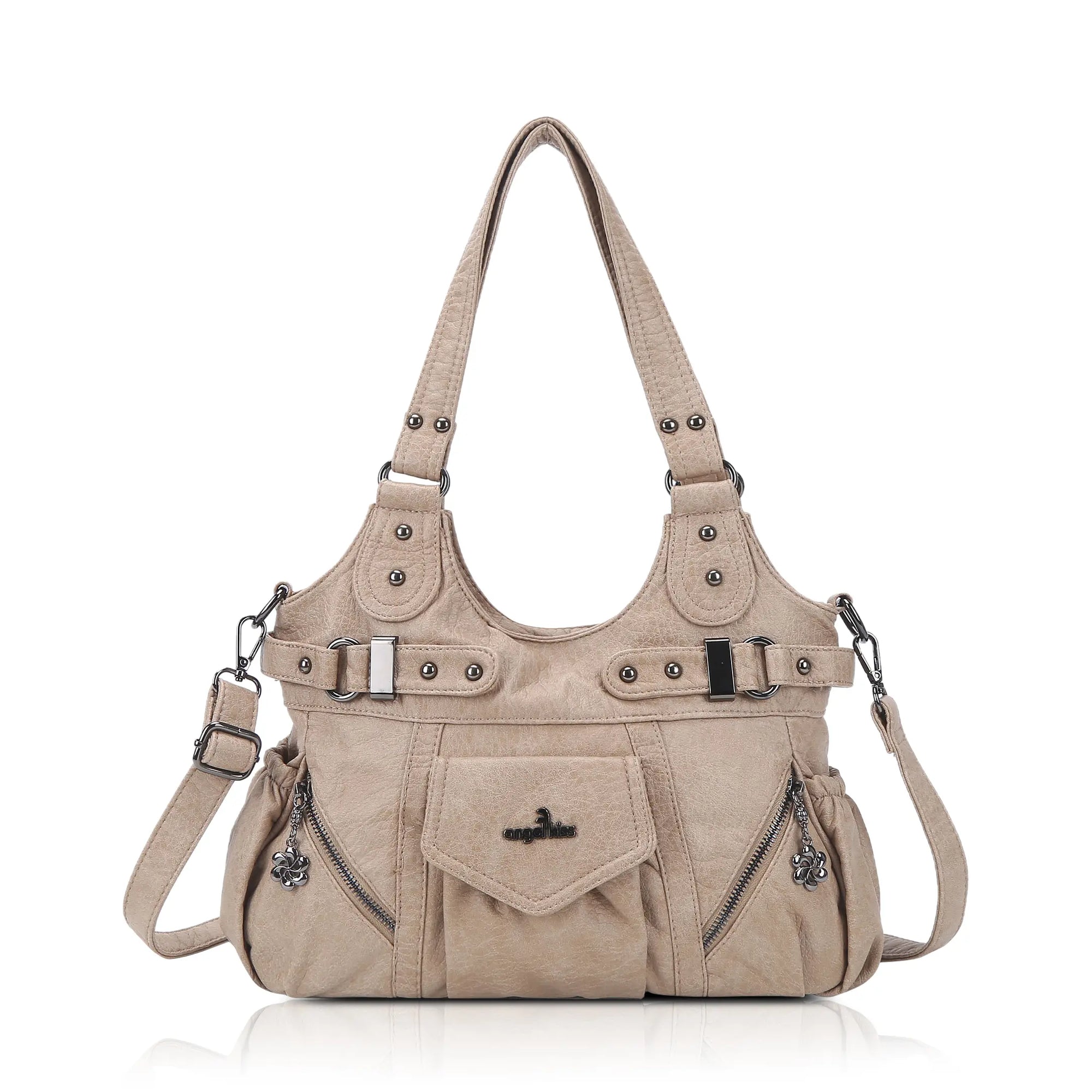 Multiple Zipper Crossbody Grunge Retro Bag