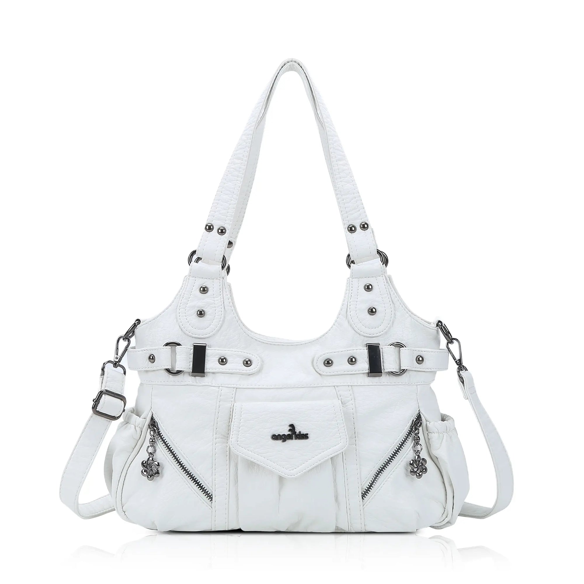 Multiple Zipper Crossbody Grunge Retro Bag