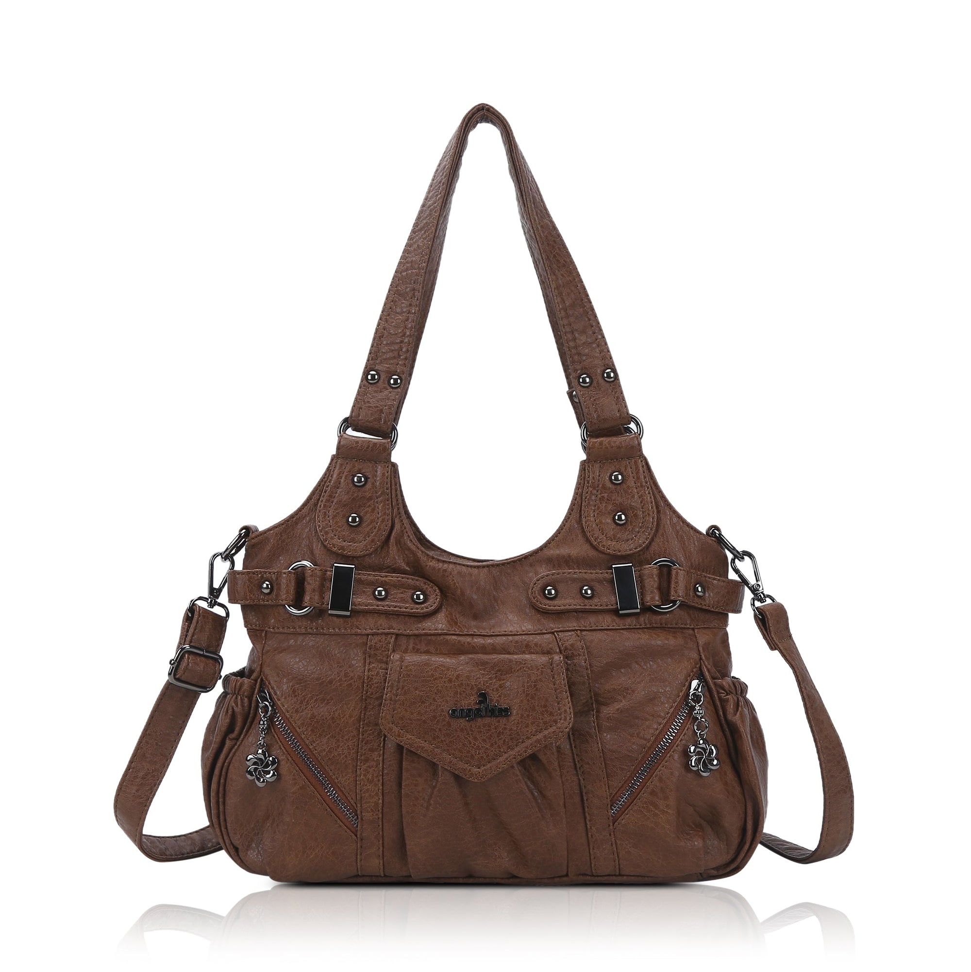 Multiple Zipper Crossbody Grunge Retro Bag