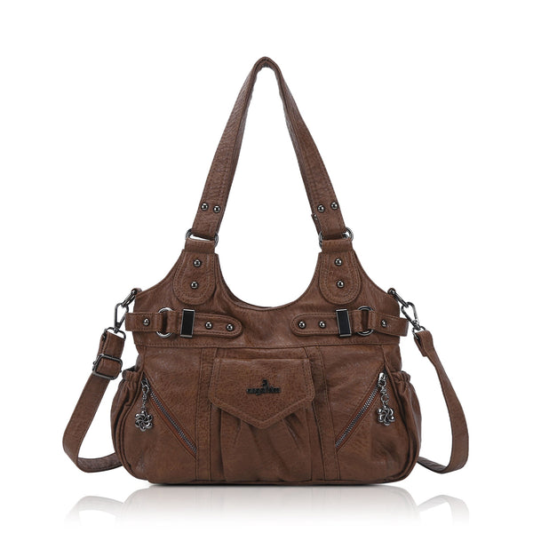 Multiple Zipper Crossbody Grunge Retro Bag