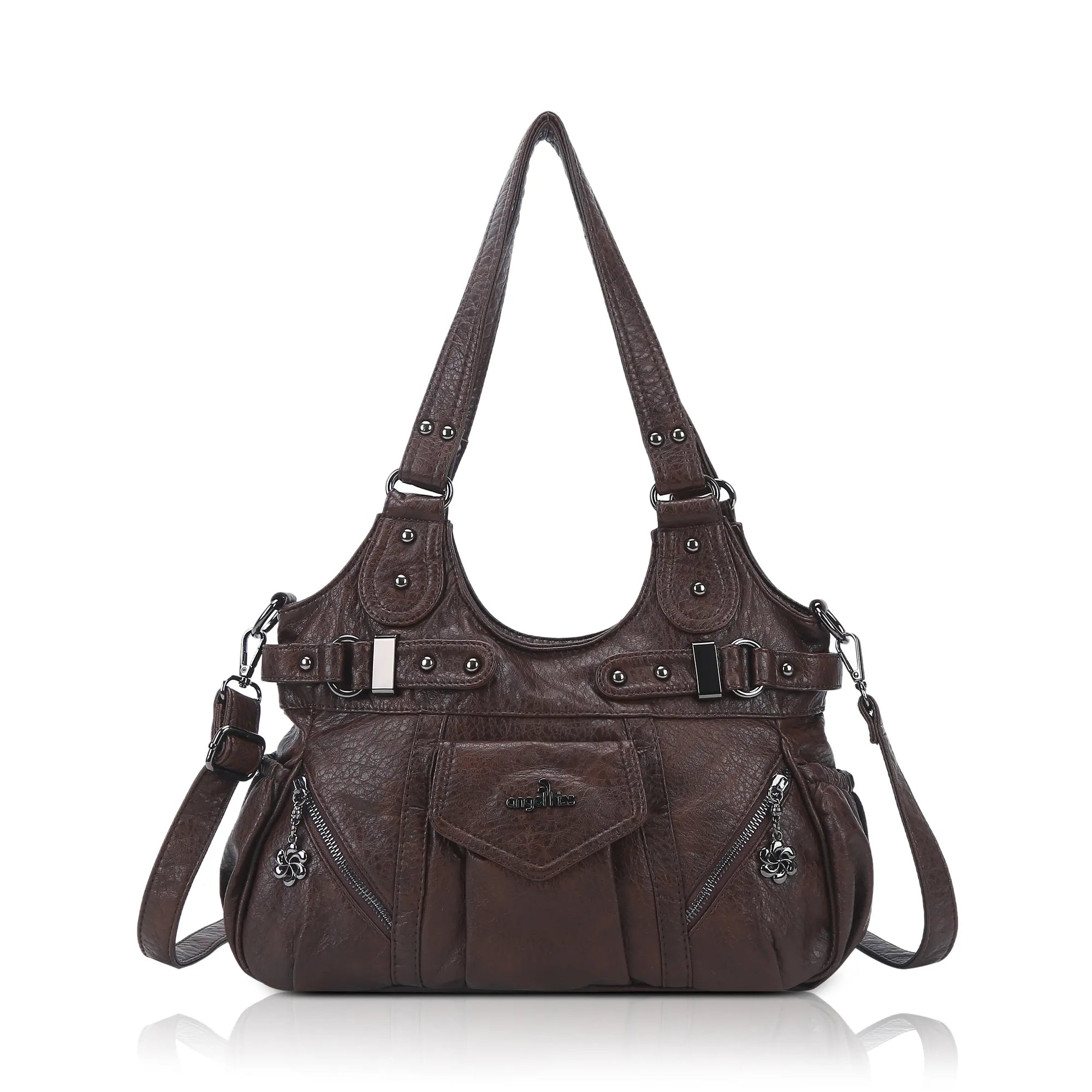 Multiple Zipper Crossbody Grunge Retro Bag
