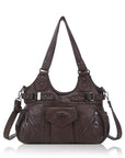 Multiple Zipper Crossbody Grunge Retro Bag