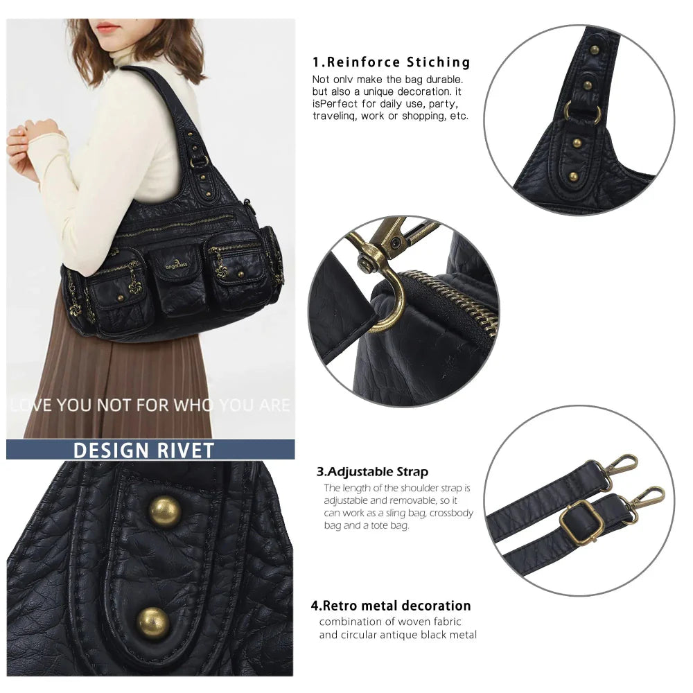 Cargo Pocket Hobo Shoulder Bag