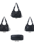 Women's Biker Purses Moto Shoulder Bag Medium Studded Handbags
