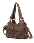 Women’s 2000s Cargo Multi-Pocket Shoulder Bag with Crossbody Strap
