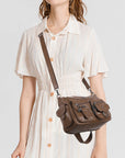 Women’s 2000s Cargo Multi-Pocket Shoulder Bag with Crossbody Strap