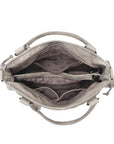 Vintage Distressed Vegan PU Studded Multi-Pocket Shoulder Tote Bag