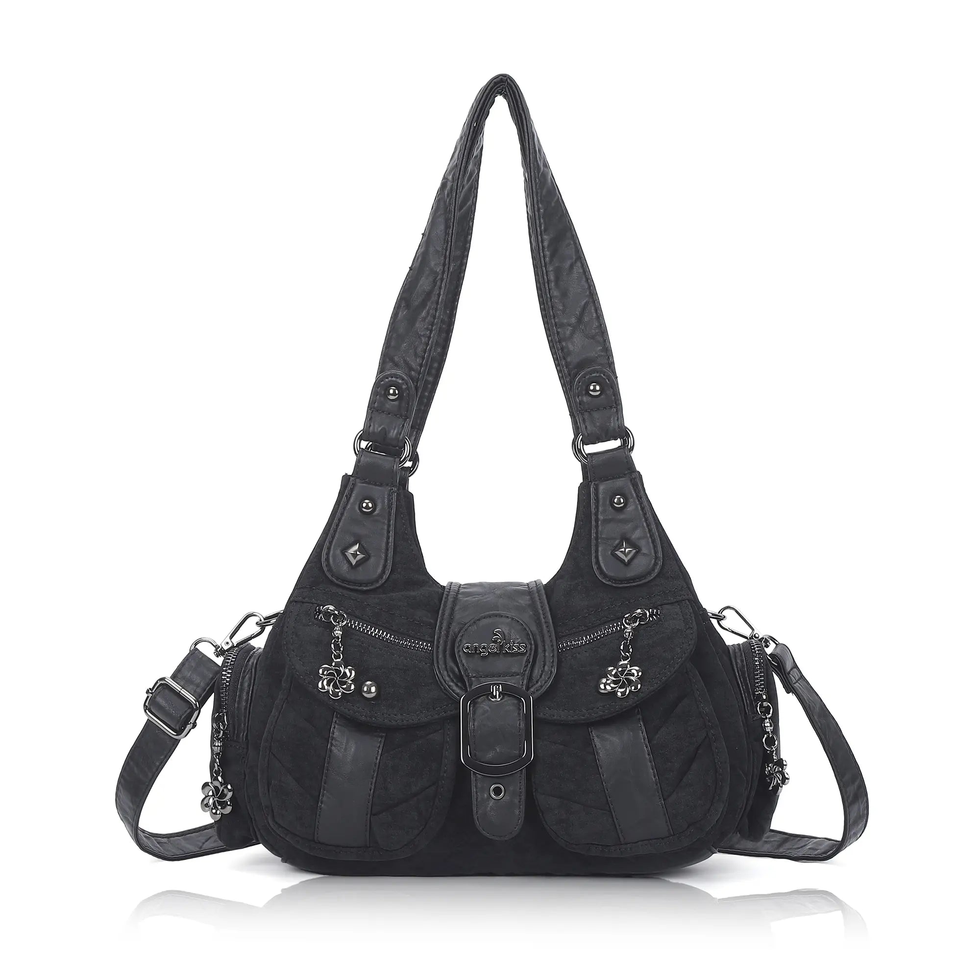 Vintage Moto Multi-Pocket Satchel Bag