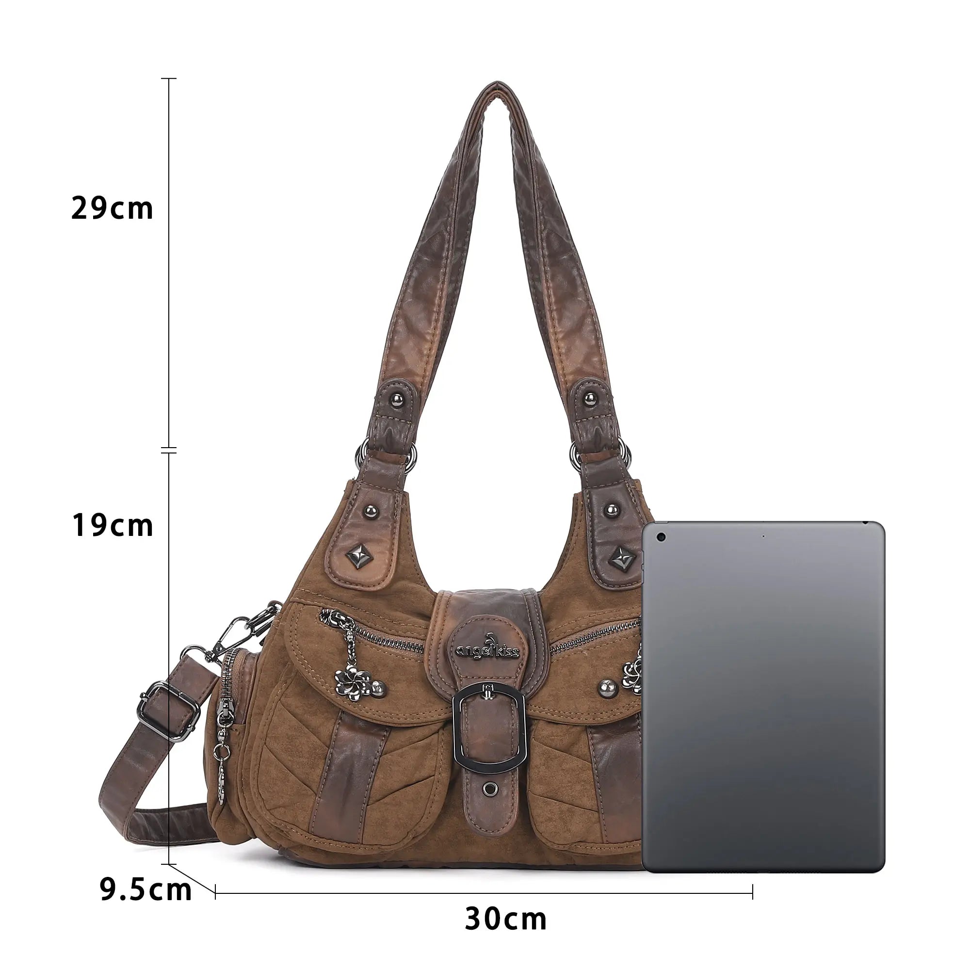 Vintage Moto Multi-Pocket Satchel Bag
