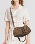 Vintage Moto Multi-Pocket Satchel Bag