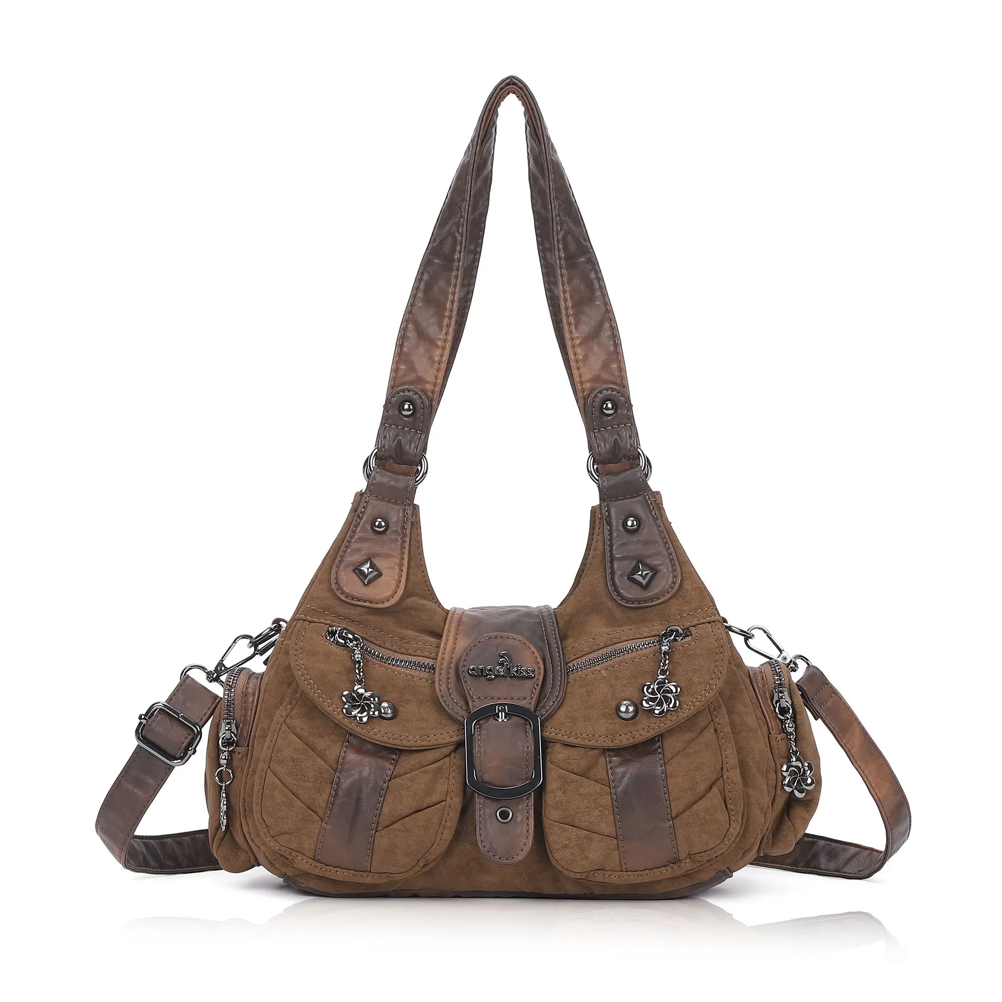Vintage Moto Multi-Pocket Satchel Bag