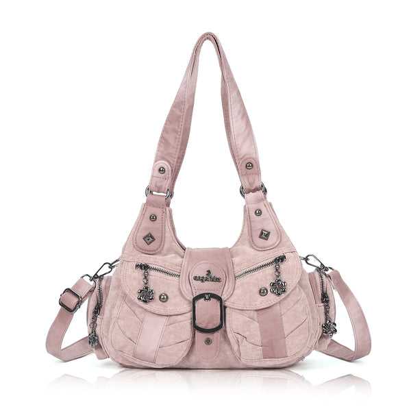 Vintage Moto Multi-Pocket Satchel Bag
