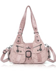 Vintage Moto Multi-Pocket Satchel Bag