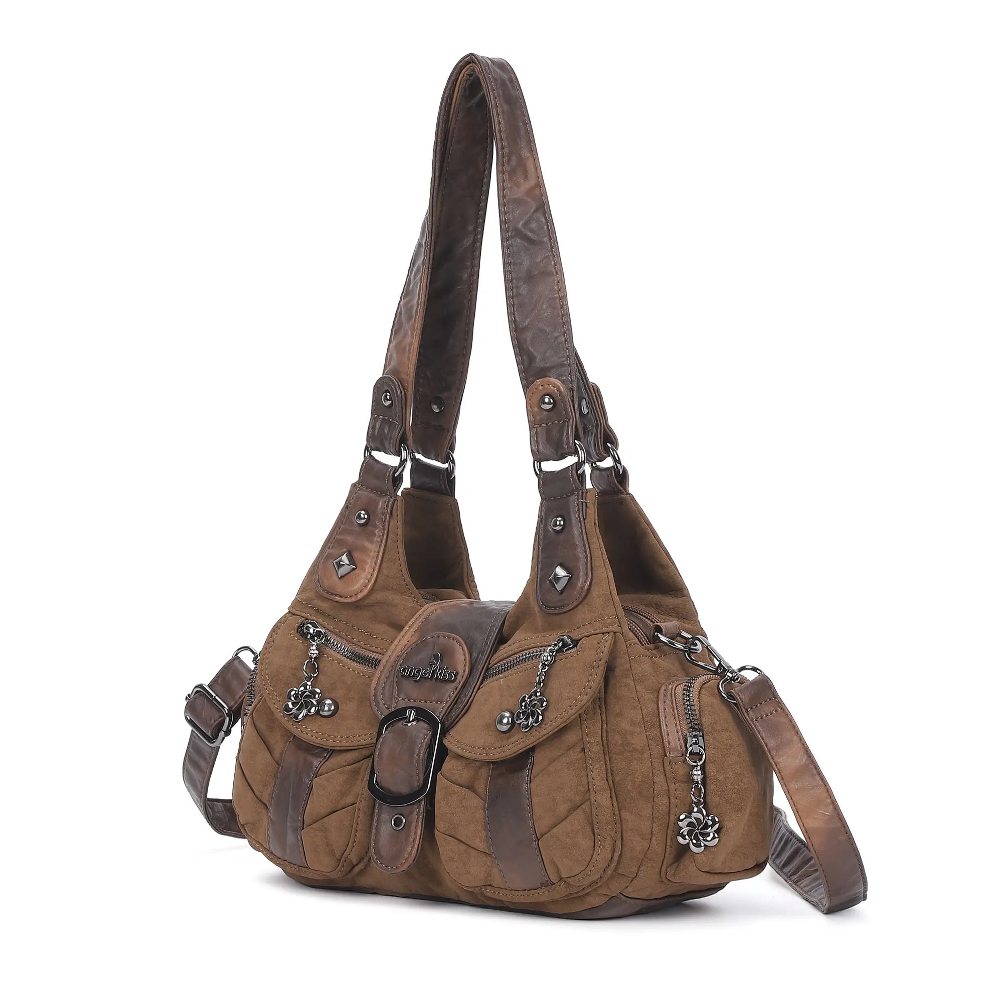 Vintage Moto Multi-Pocket Satchel Bag