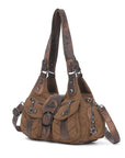 Vintage Moto Multi-Pocket Satchel Bag