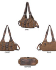 Vintage Moto Multi-Pocket Satchel Bag