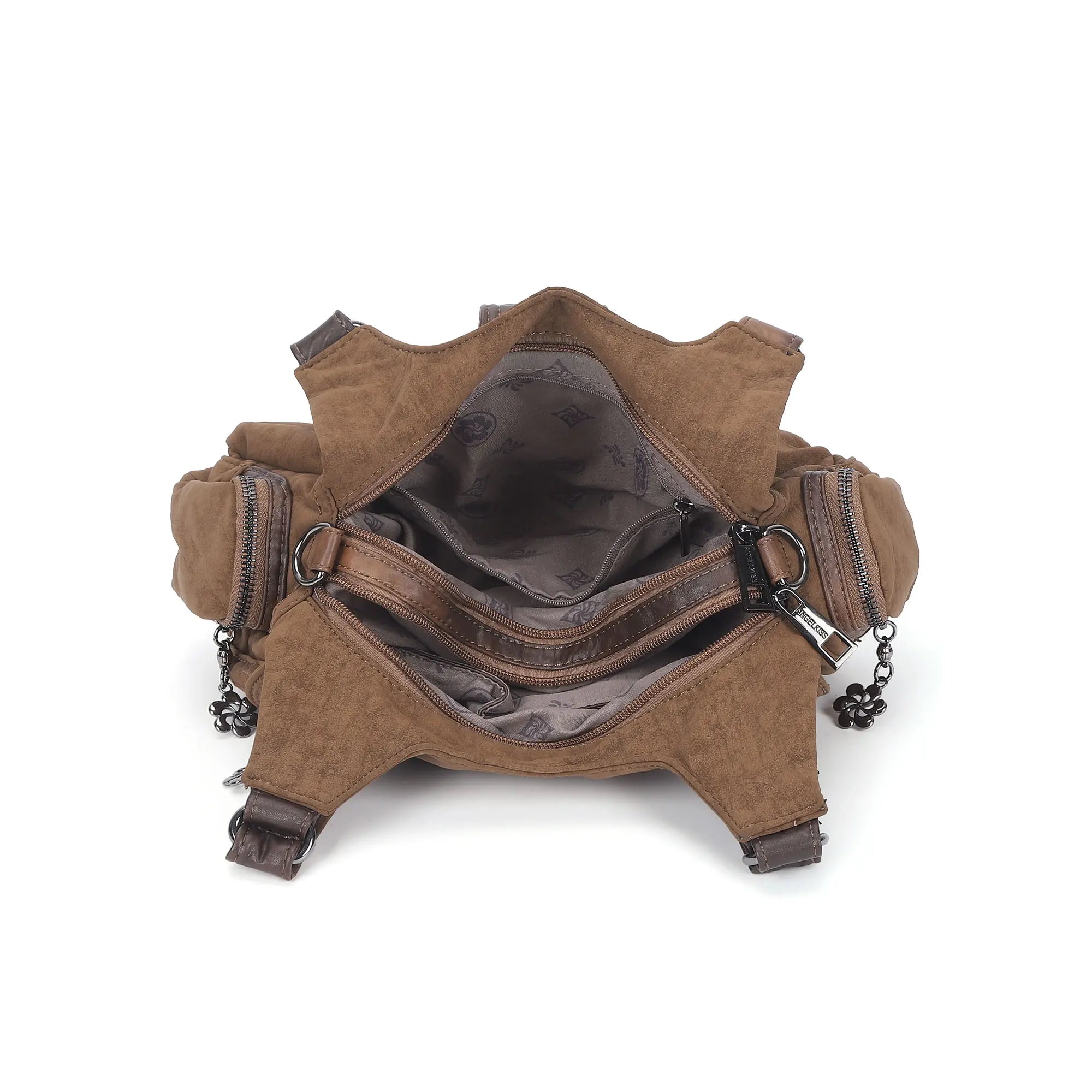 Vintage Moto Multi-Pocket Satchel Bag
