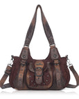 Vintage Utility Organizer Shoulder Bag