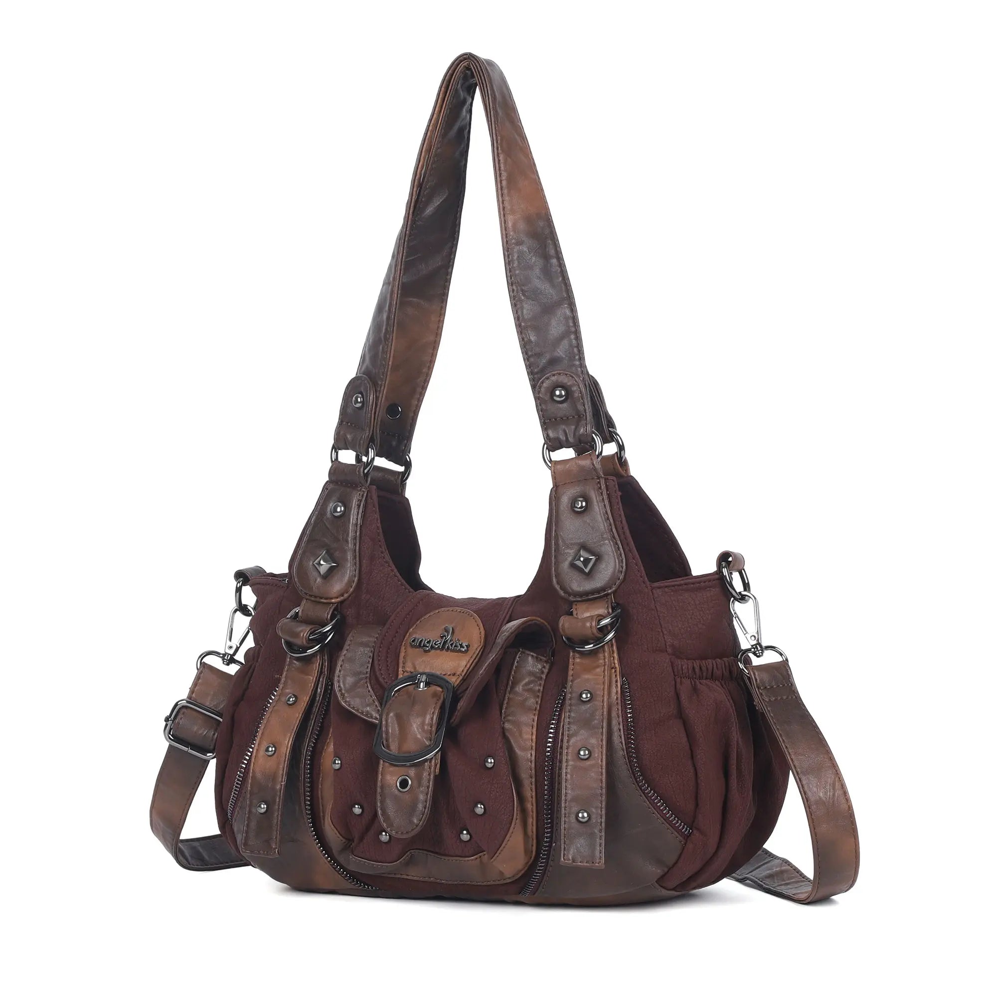 Vintage Utility Organizer Shoulder Bag