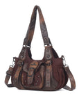 Vintage Utility Organizer Shoulder Bag