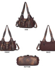 Vintage Utility Organizer Shoulder Bag