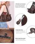Vintage Utility Organizer Shoulder Bag