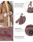 Vintage Utility Multi-Pocket Denim Baguette Bag
