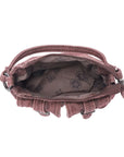 Vintage Utility Multi-Pocket Denim Baguette Bag