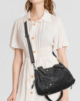 Studded Multi-Pocket Moto Shoulder Bag