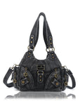 Small Everyday Shoulder Purse with Front Zip Pockets