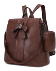 large capacity solid color multi-functional backpack-Angelkiss Bag
