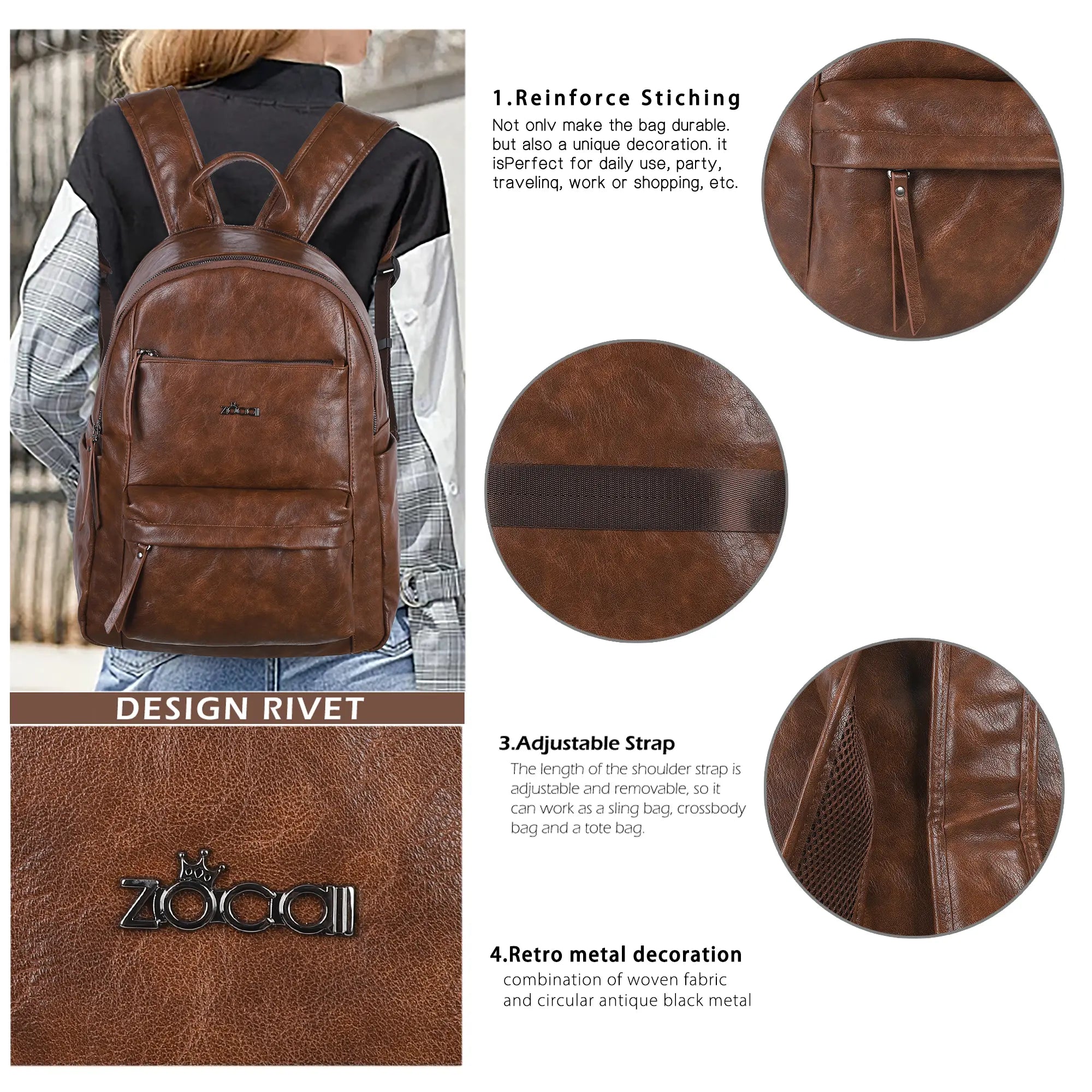 Multi-Pocket School Backpack | Roomy Everyday Bookbag