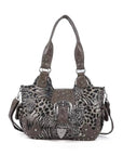 Y2K Leopard Print Studded Large Satchel Bag
