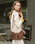 Small Shoulder Bag with Front Pockets and Chain Details