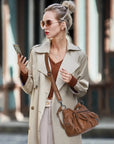Small Shoulder Bag with Front Pockets and Chain Details