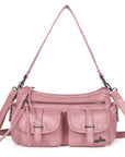 Small Shoulder Bag with Front Pockets and Chain Details