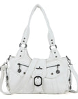 Large Braided Multi-Pocket Hobo Shoulder Bag with Crossbody Strap