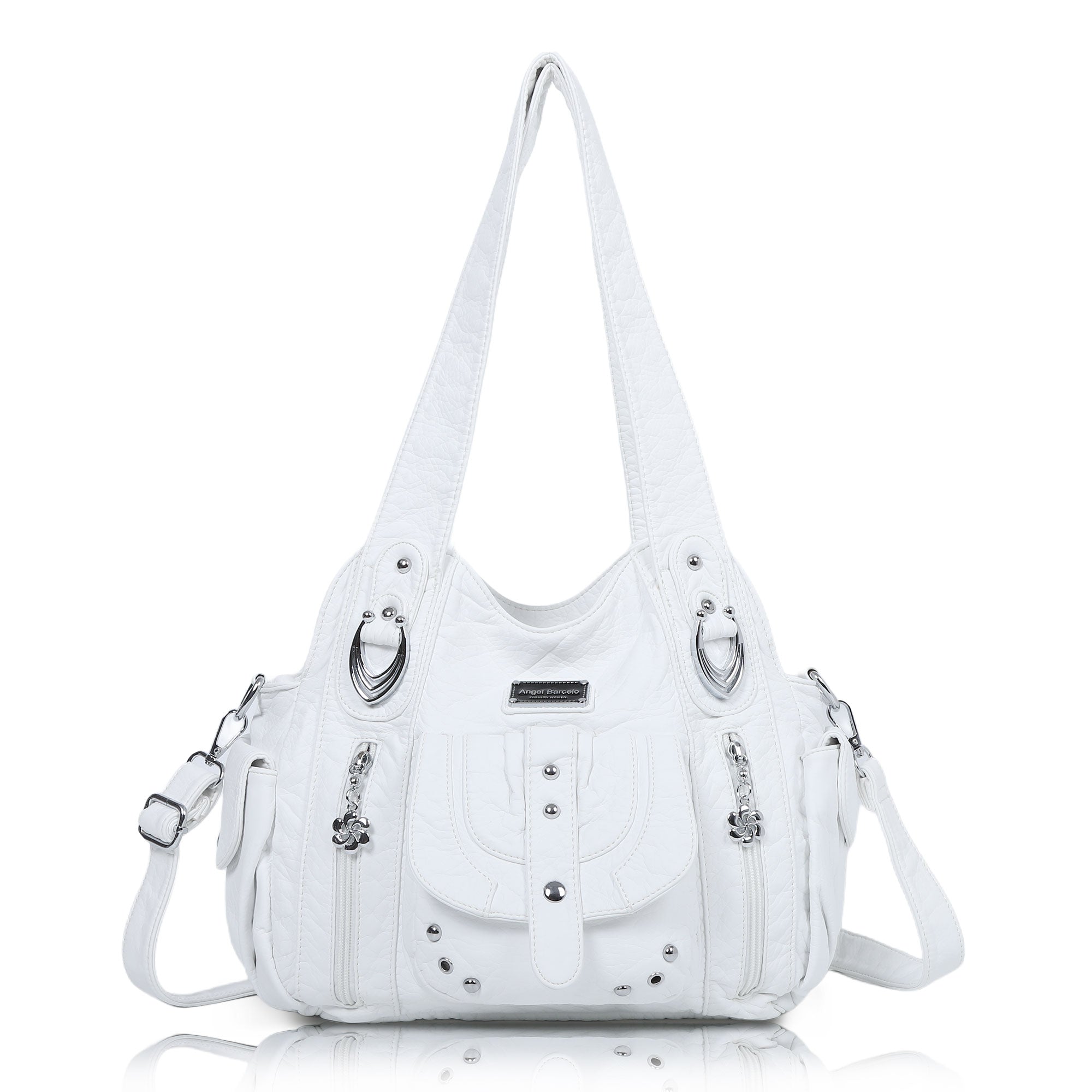 Large Multi-Pocket Convertible Hobo Bag