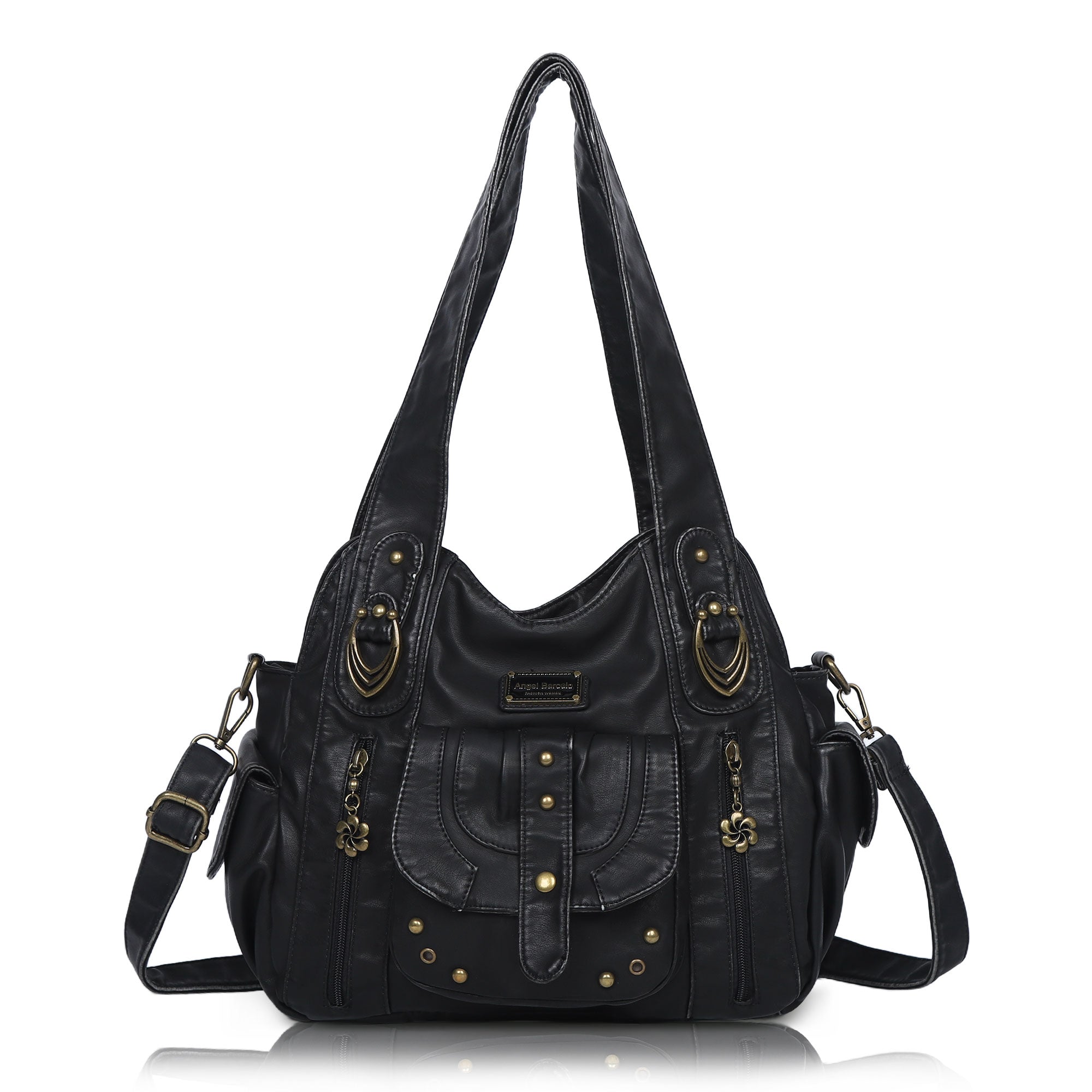 Large Multi-Pocket Convertible Hobo Bag
