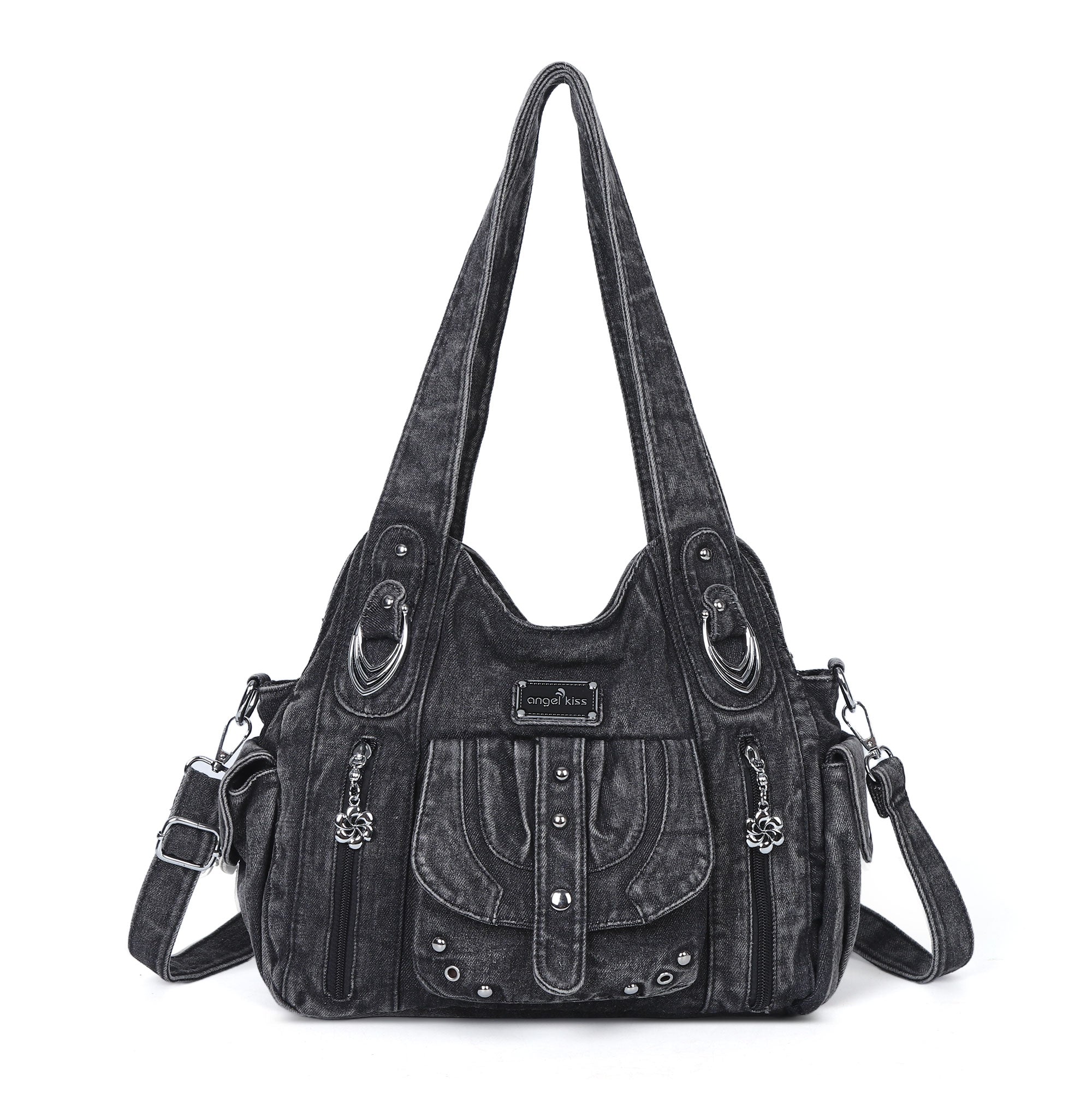 Large Multi-Pocket Convertible Hobo Bag