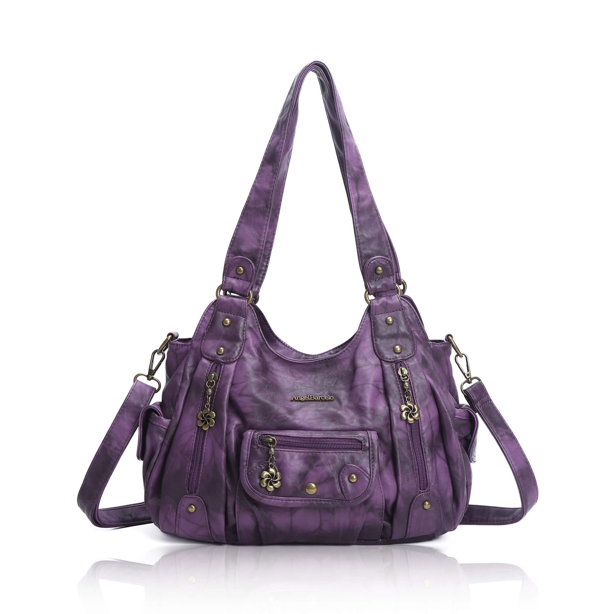 Tie-Dye Multi-Zip Hobo Shoulder Crossbody Bag