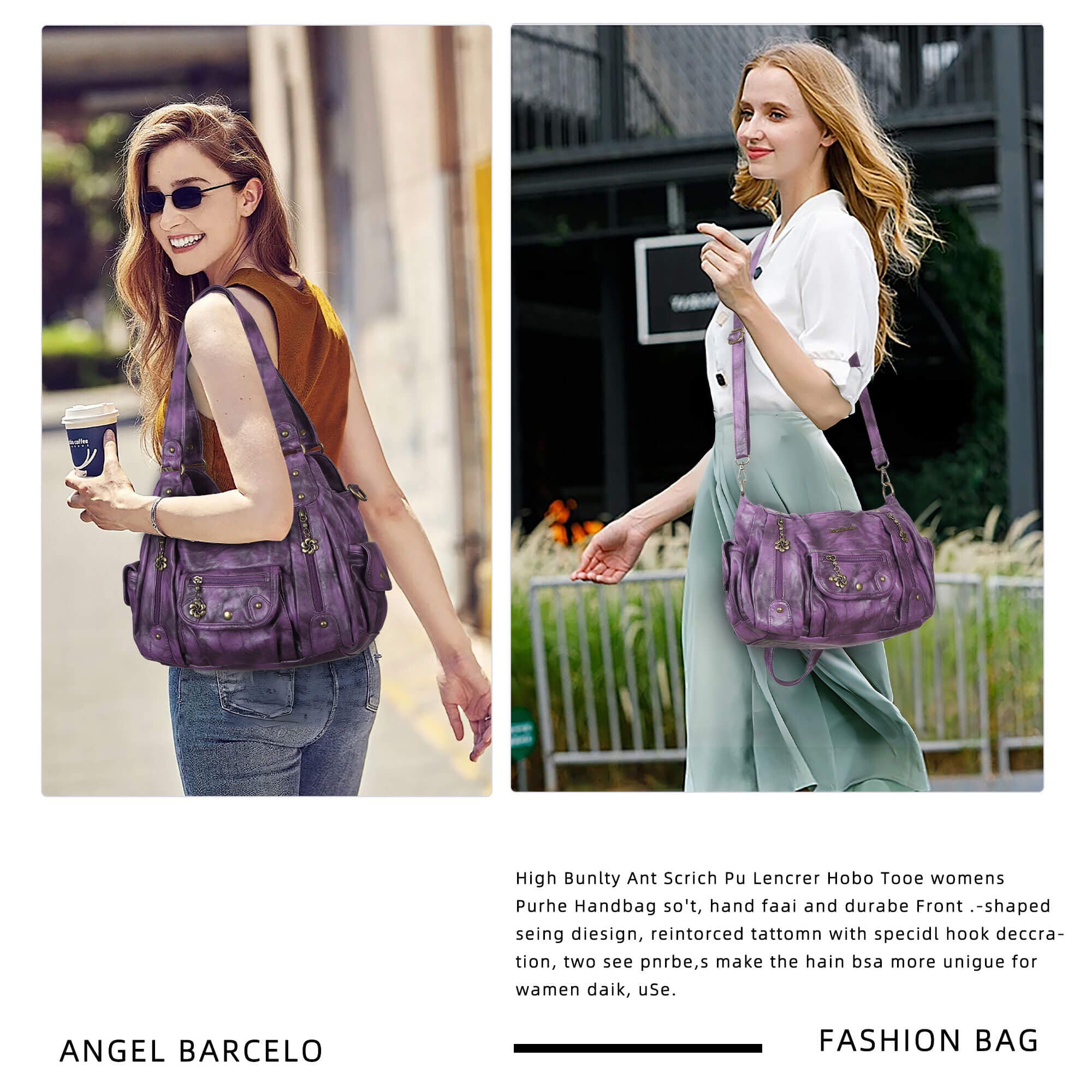 Tie-Dye Multi-Zip Hobo Shoulder Crossbody Bag