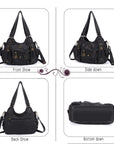 Soft PU Multi-Pocket Shoulder Purse with Crossbody Strap