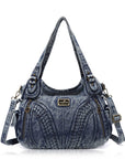 washed Leopard print Daily women Comfort hobo handbag-Angelkiss Bag